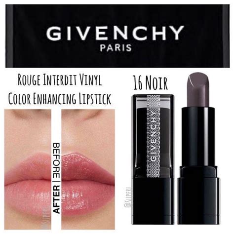 givenchy rouge interdit vinyl color enhancing lipstick 16 dupe|givenchy black lipstick reviews.